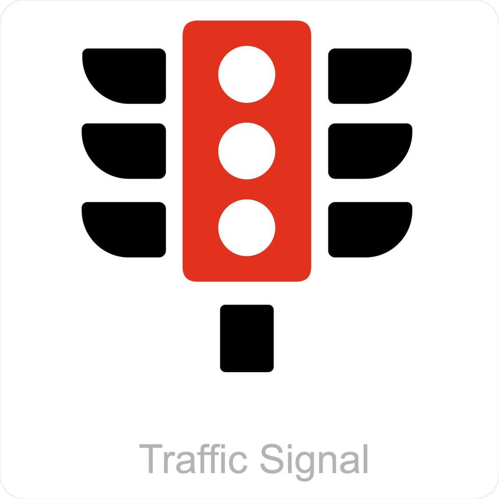 traffic signal and signal icon concept vector