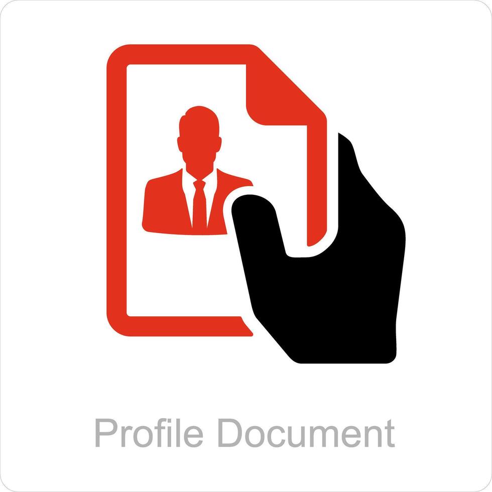 perfil documento y perfil icono concepto vector