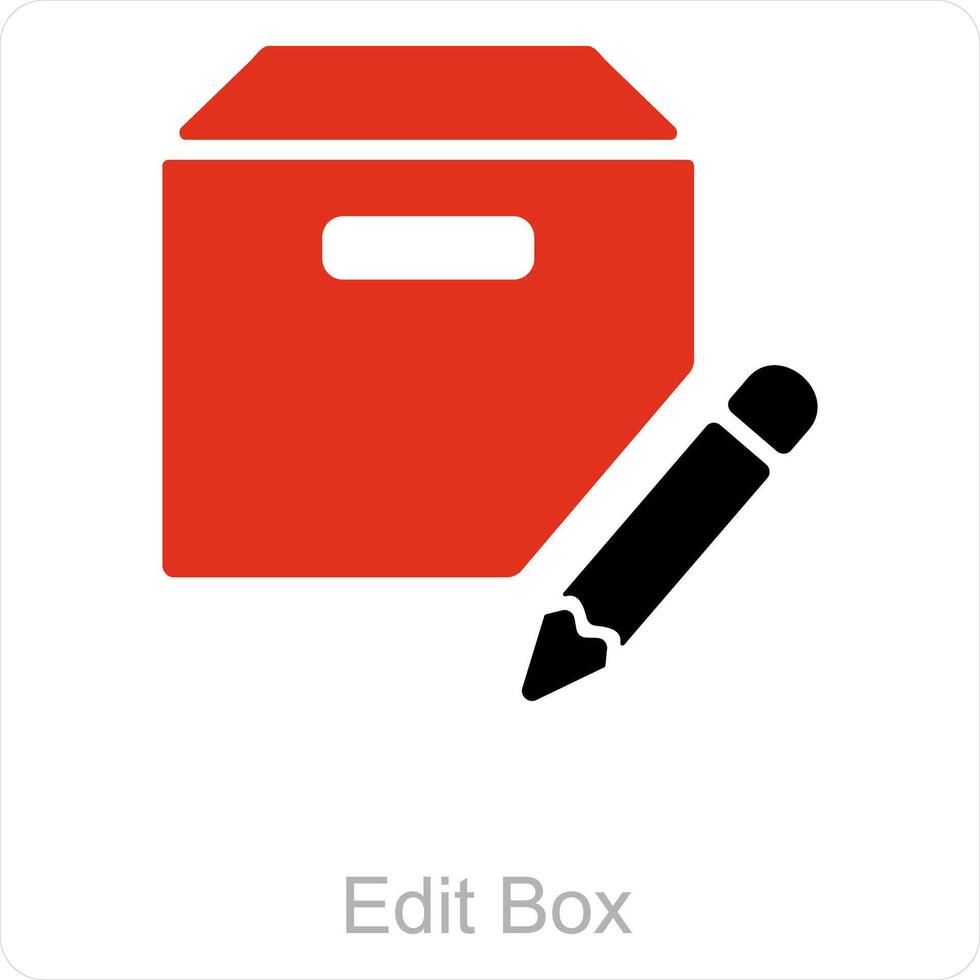 editar caja y editar icono concepto vector