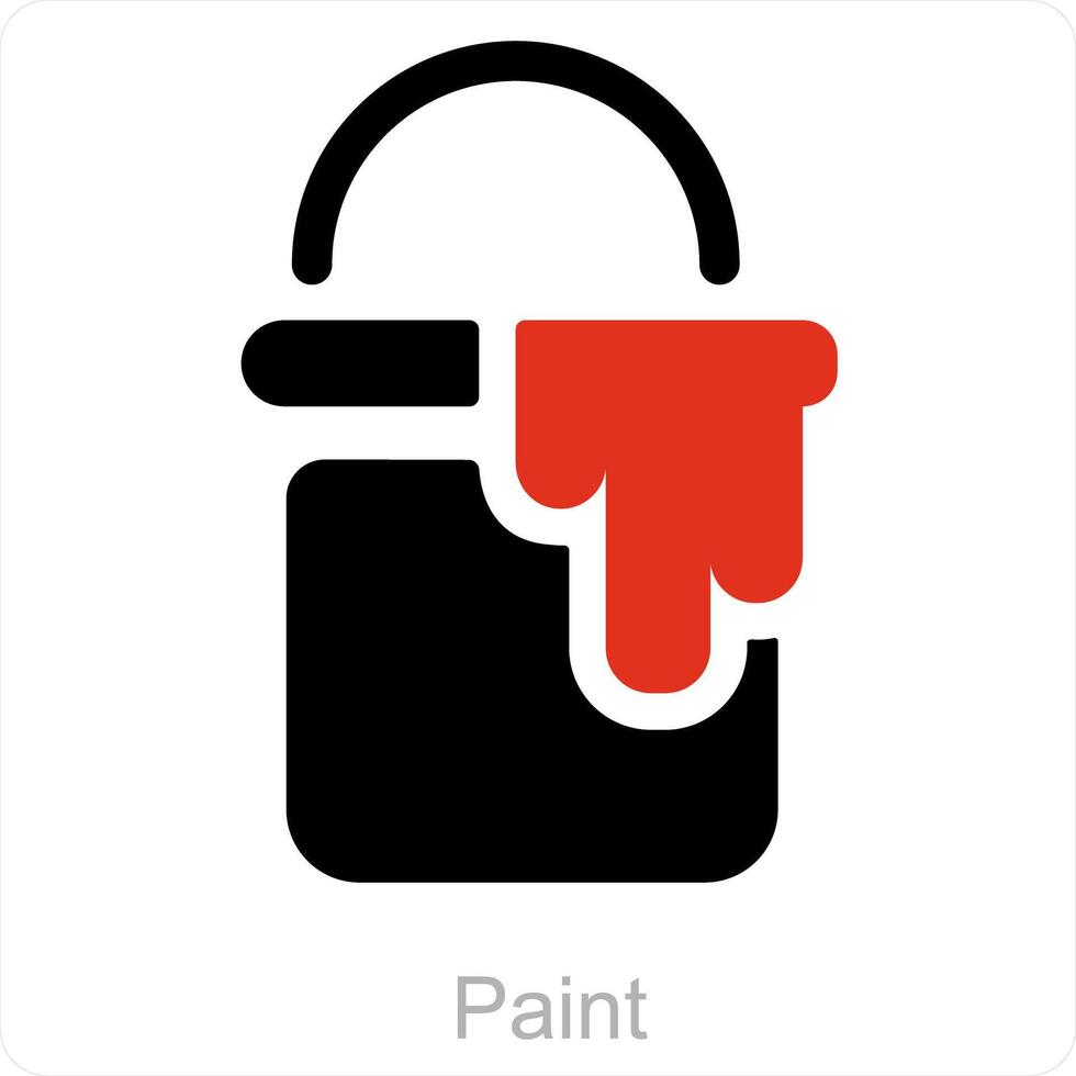 Paint and paint can icon concept vector