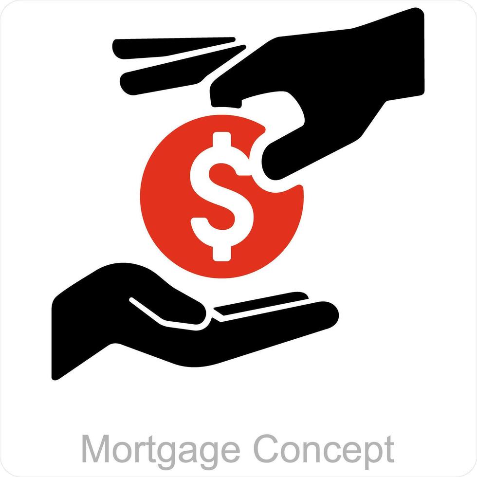 Mortgage Content and cash icon concept vector