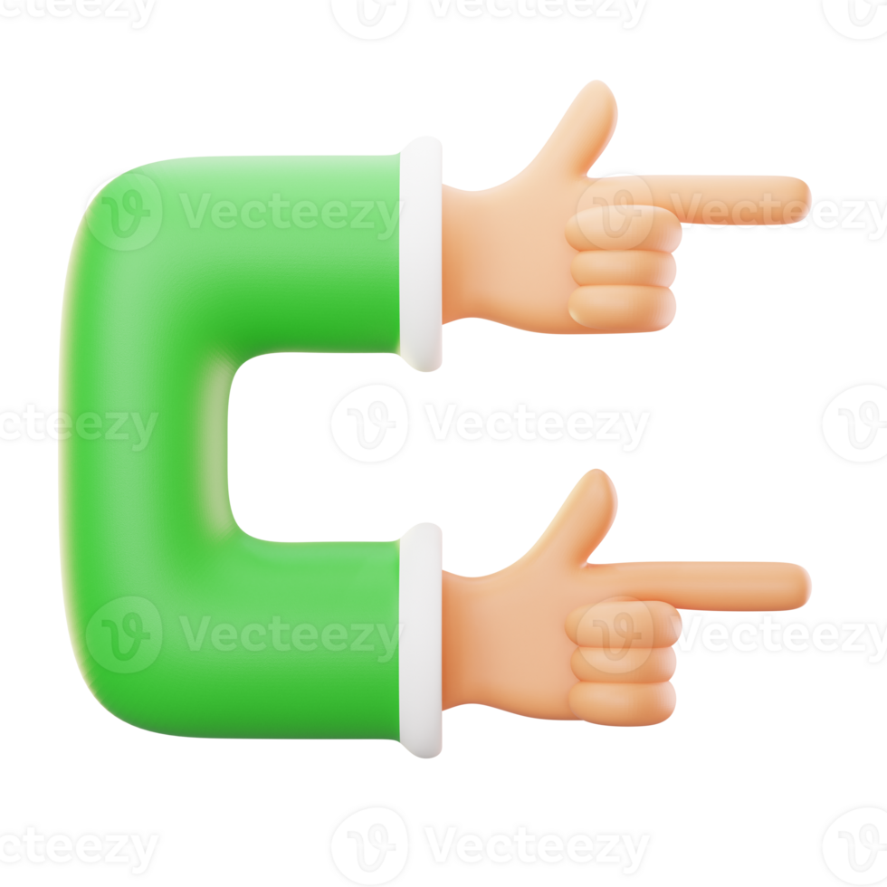 two hands pointing right 3d icon illustration png