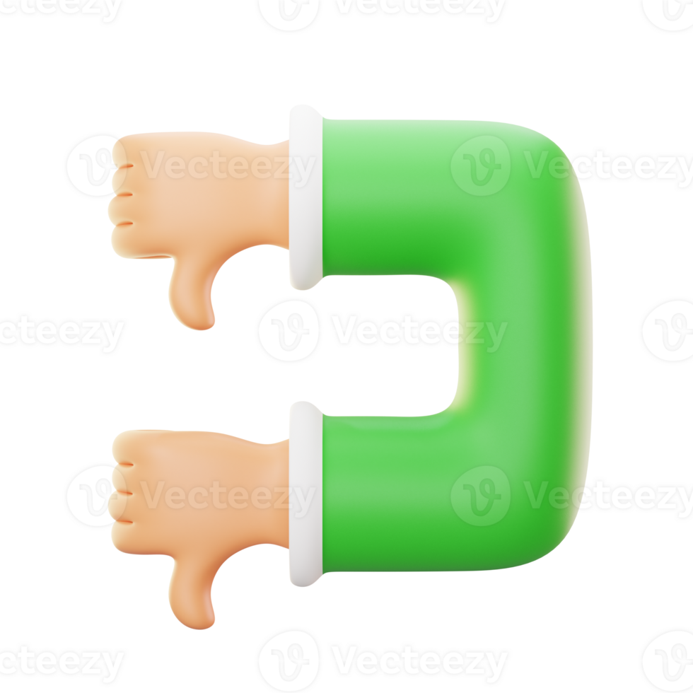 thumbs down 3d icon illustration png