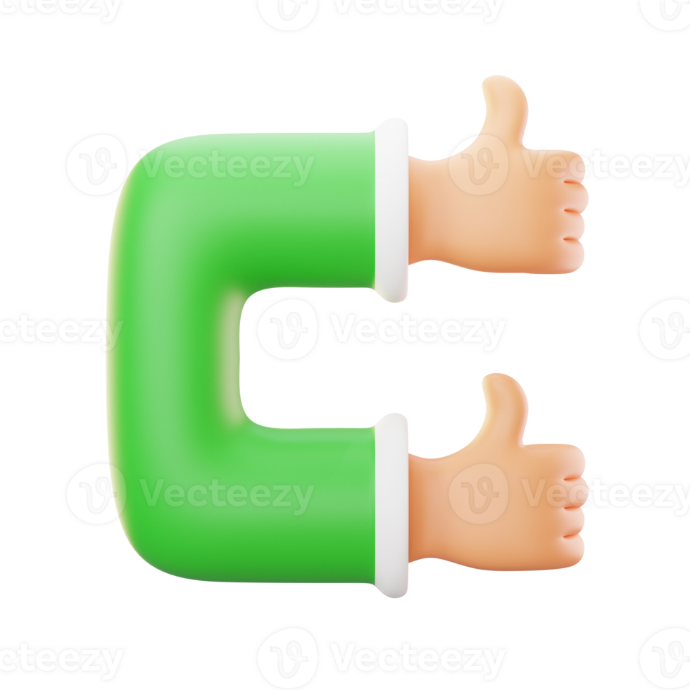 thumbs up 3d icon illustration png