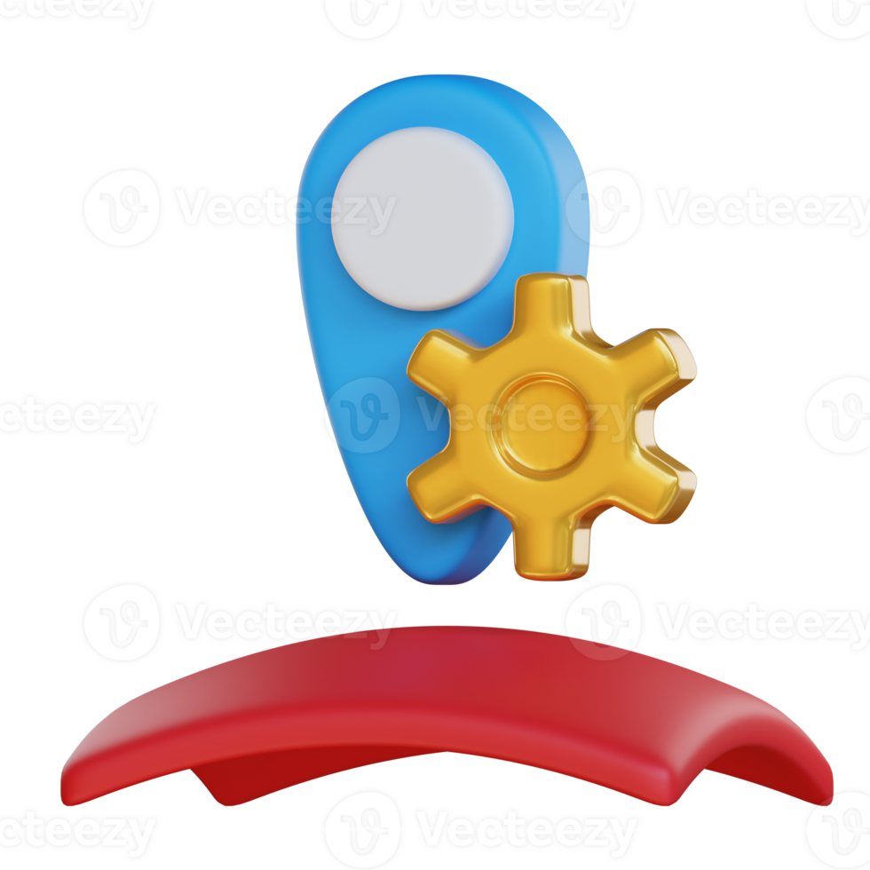 location service 3d icon illustration. customer and support 3d rendering png