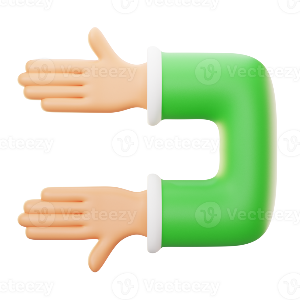 hands pointing left 3d icon illustration png