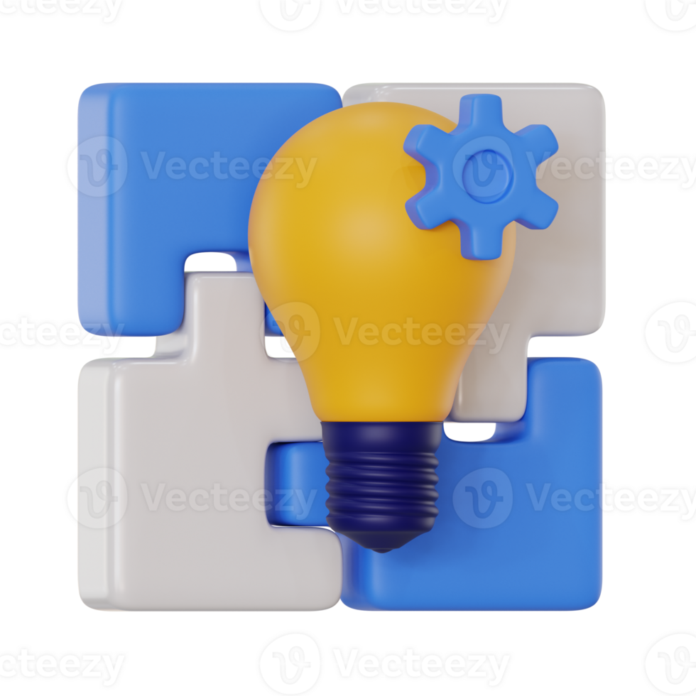 strategy 3d icon illustration. Business Management 3d rendering png