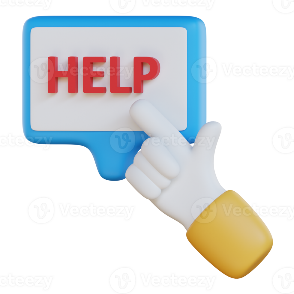 help 3d icon illustration. customer and support 3d rendering png