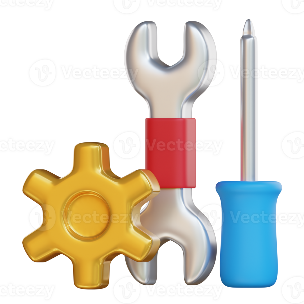 service tools 3d icon illustration. customer and support 3d rendering png
