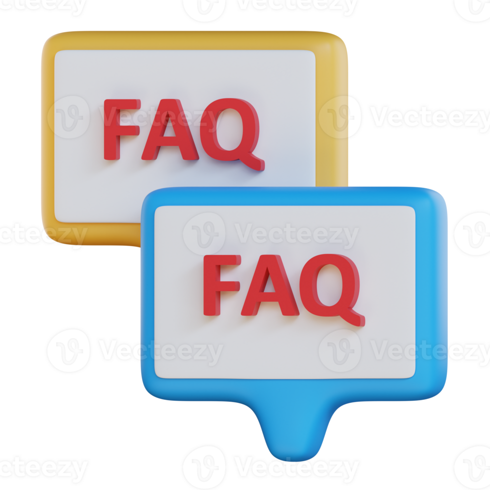 faq 3d icon illustration. customer and support 3d rendering png