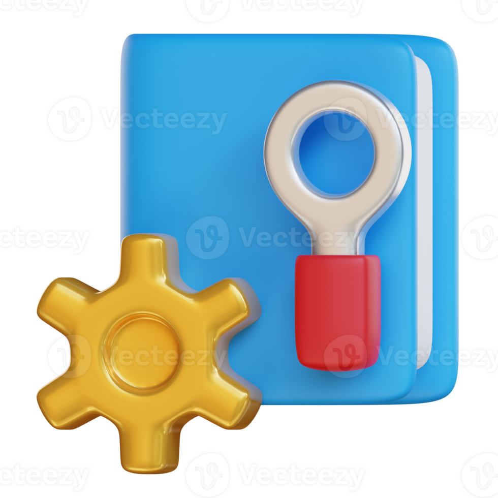 manual book 3d icon illustration. customer and support 3d rendering png