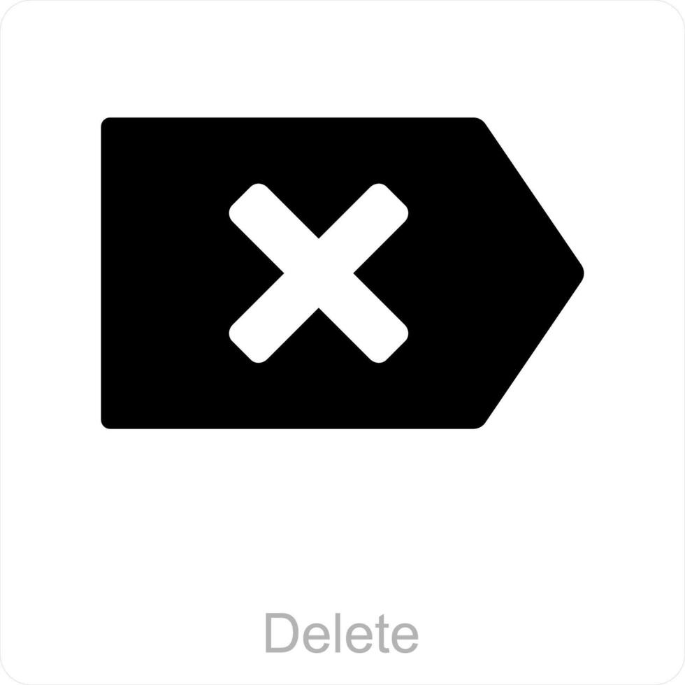 delete and cross icon concept vector