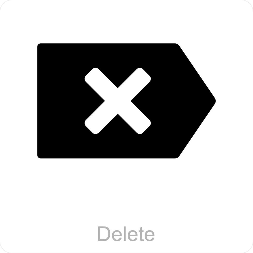 Eliminar y cruzar icono concepto vector