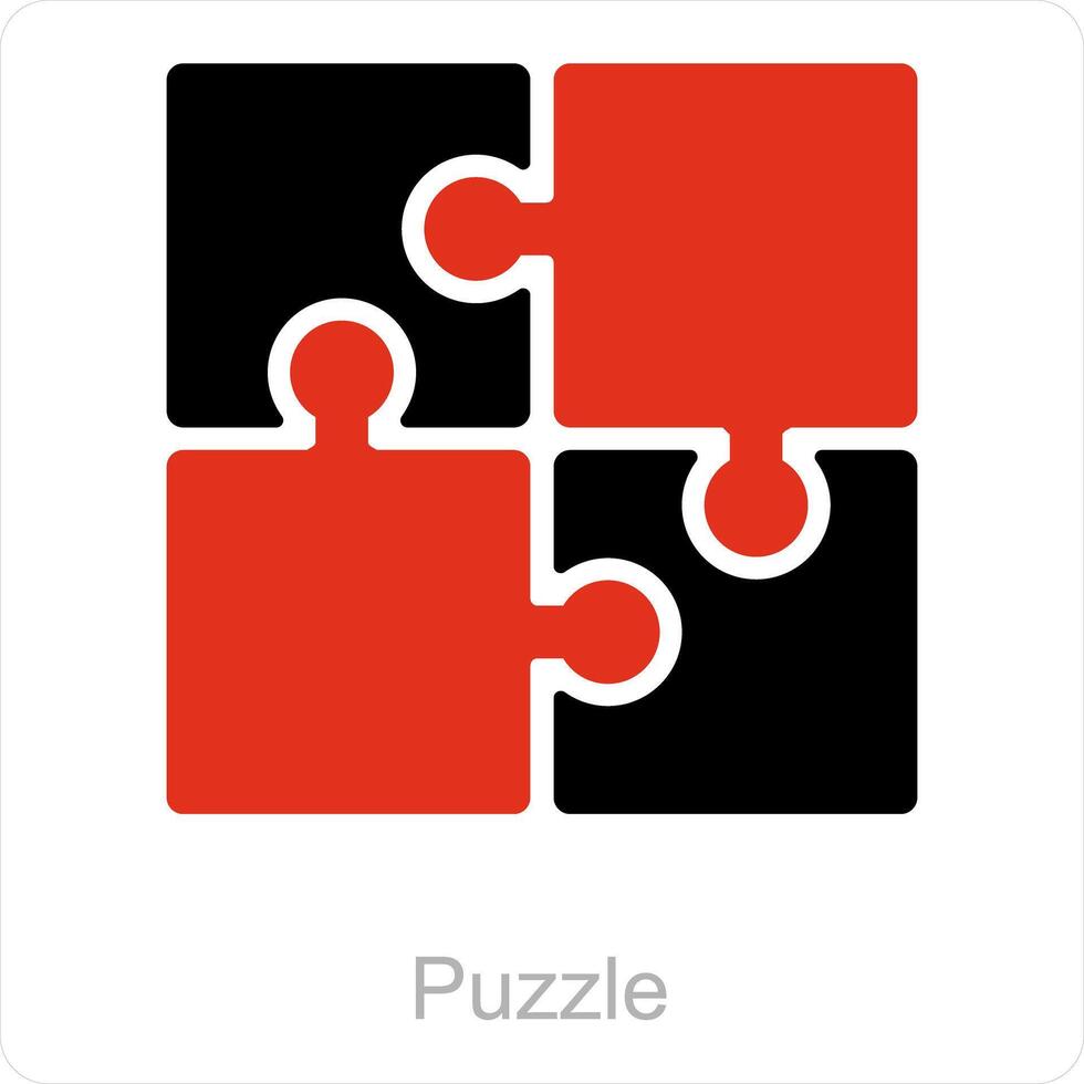 Puzzle and business icon concept vector