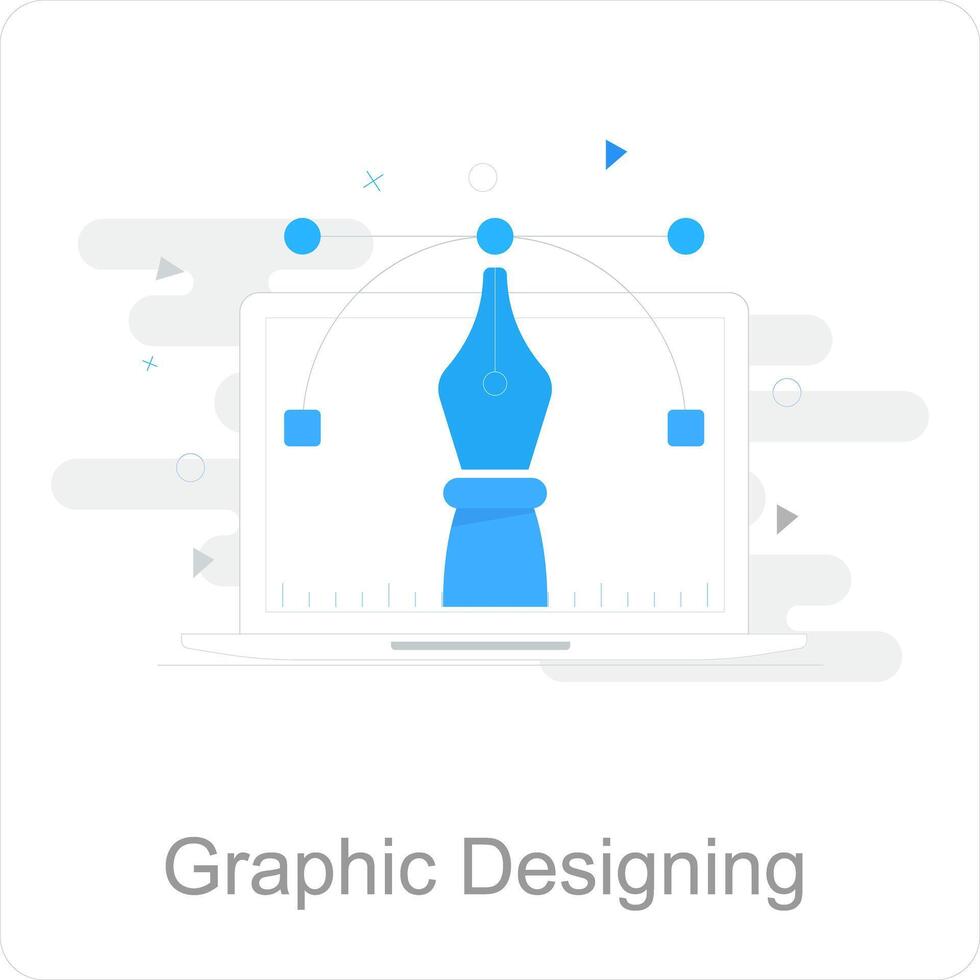 Graphic Designing and app icon concept vector