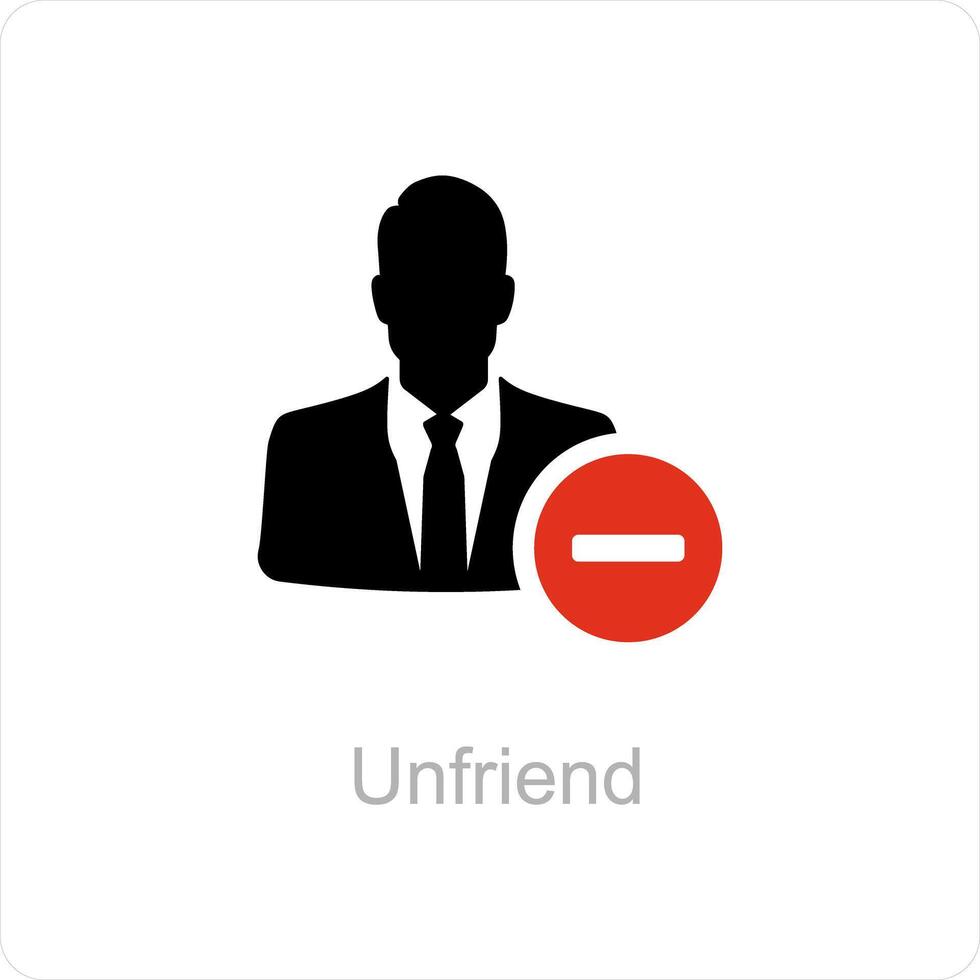 unfriend and delete icon concept vector