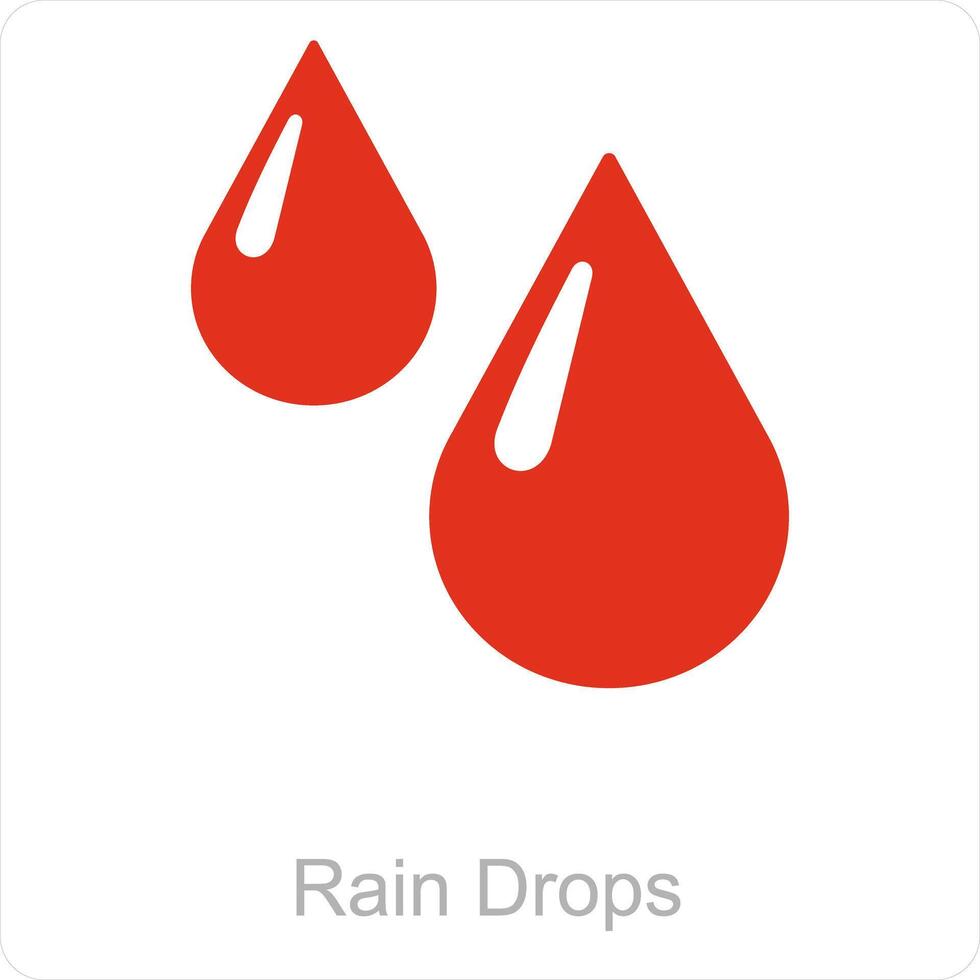 Rain Drops and weather icon concept vector