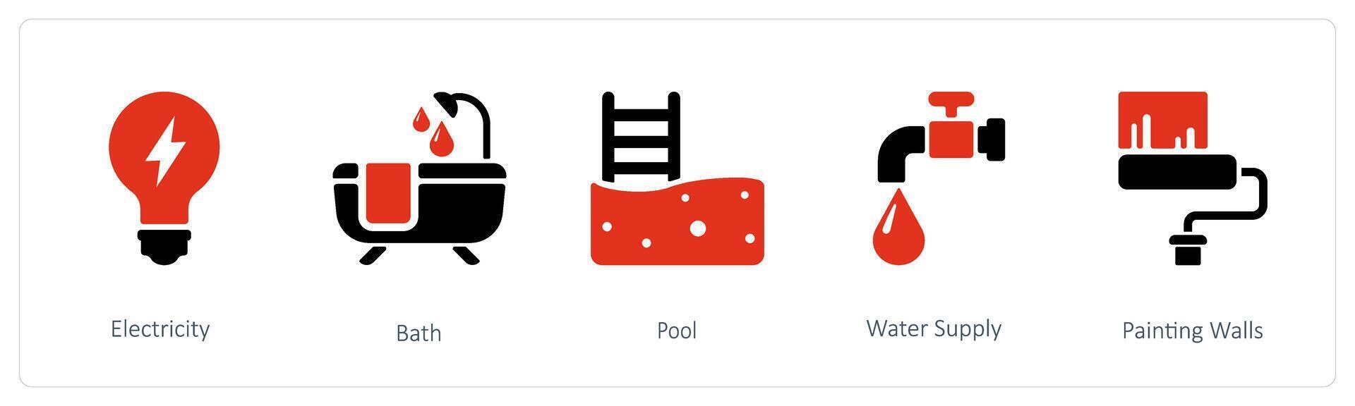 Electricity and  Pool vector