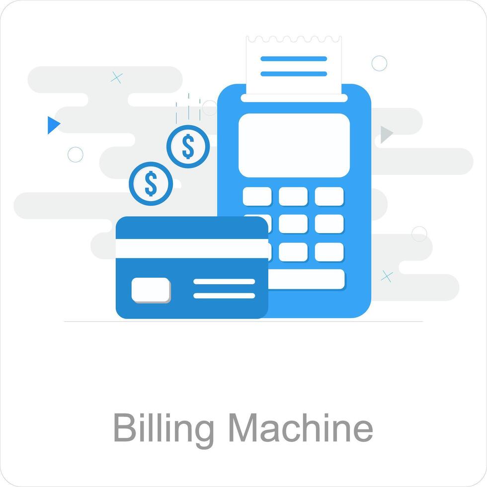 Billing Machine and paying icon concept vector