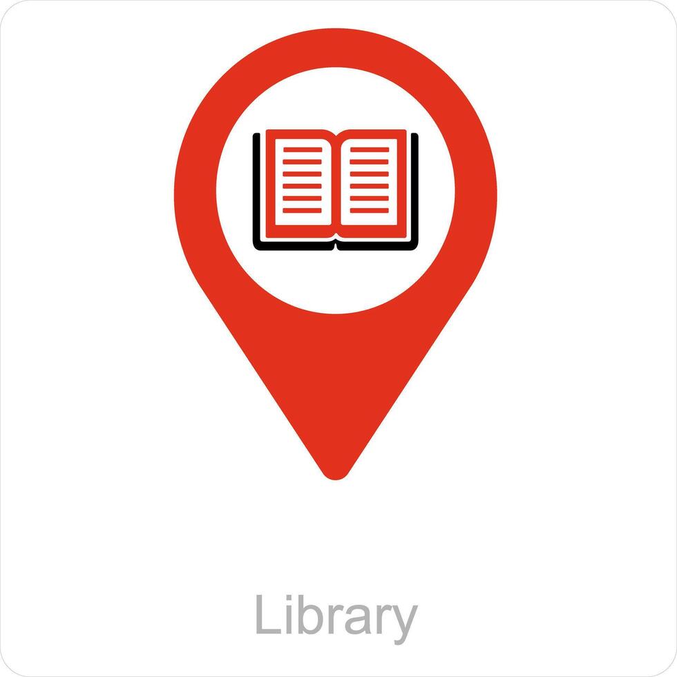 Library and location icon concept vector