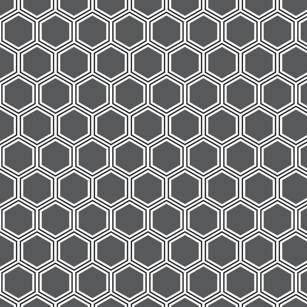 abstract seamlees black and ash grey color hexagon polygon pattern art vector