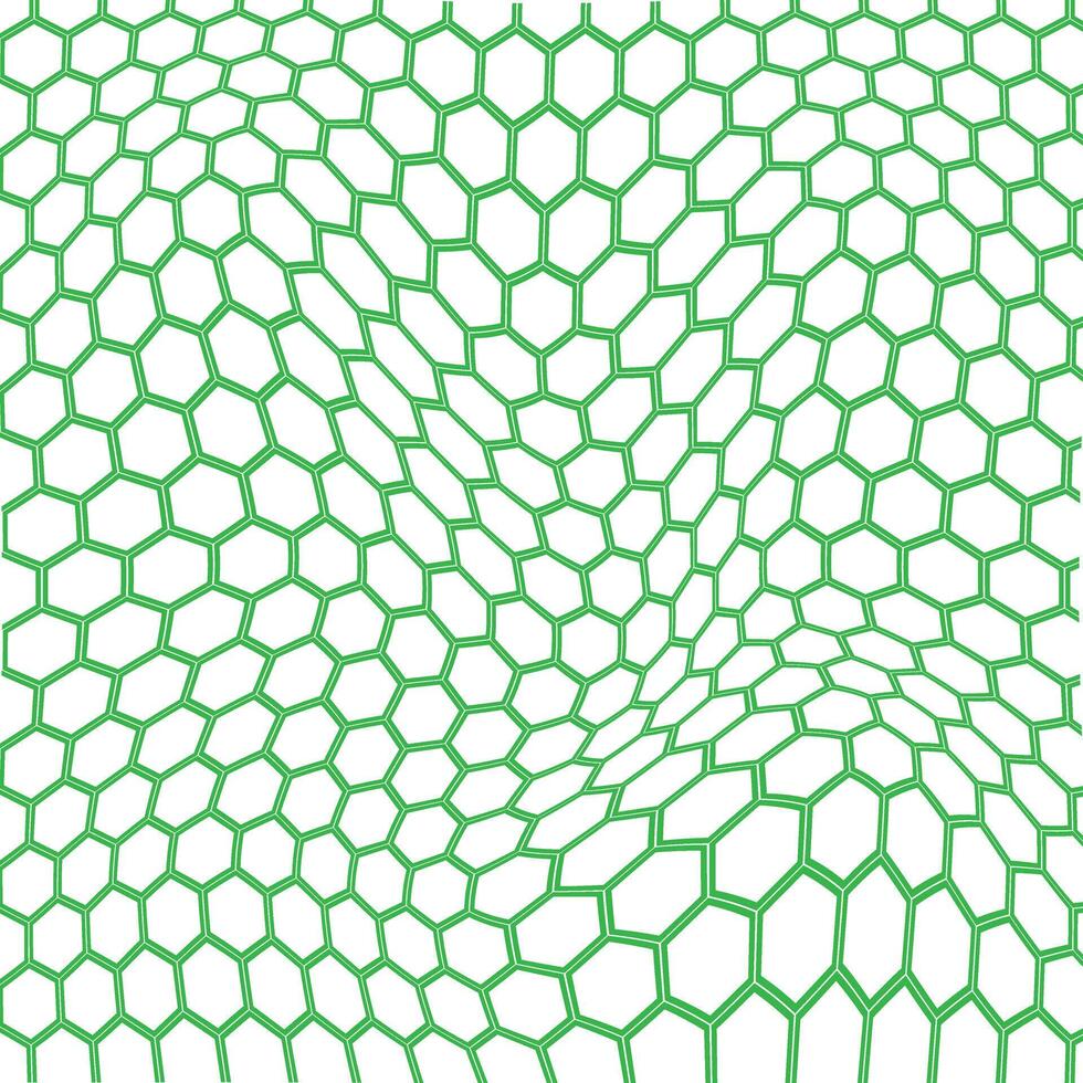 abstract green color seamlees geometric hexagon creative polygon wavy distort pattern vector