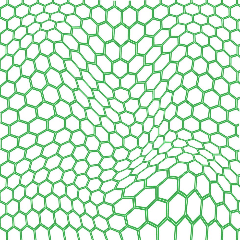 abstract green color seamlees geometric hexagon creative polygon wavy distort pattern vector