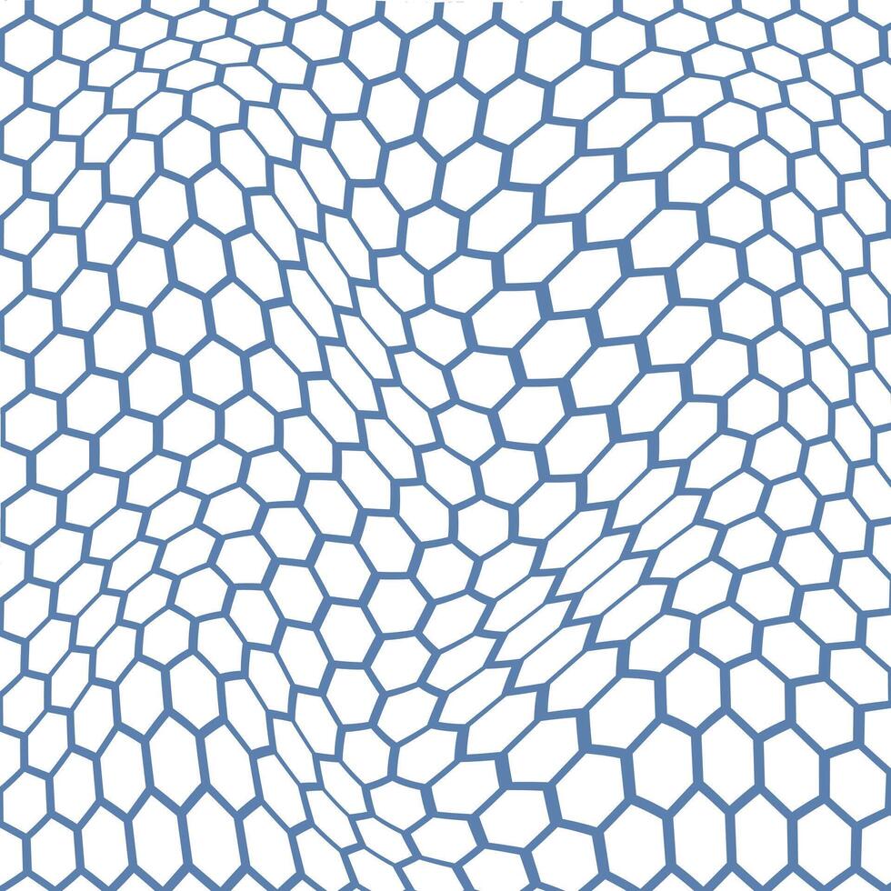 sencillo resumen blanco color poligon hexágono ondulado distorsionar modelo en arándano antecedentes vector