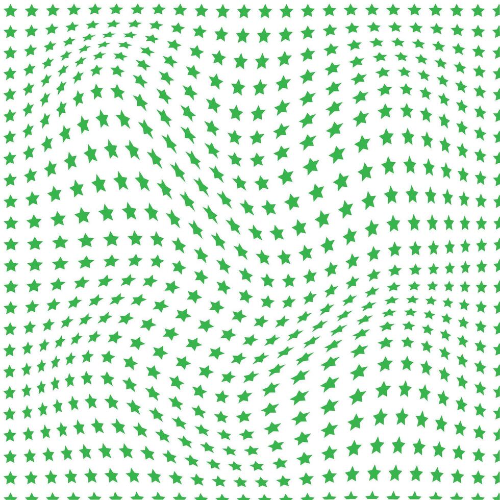 abstract green color seamlees small star wavy distort pattern vector