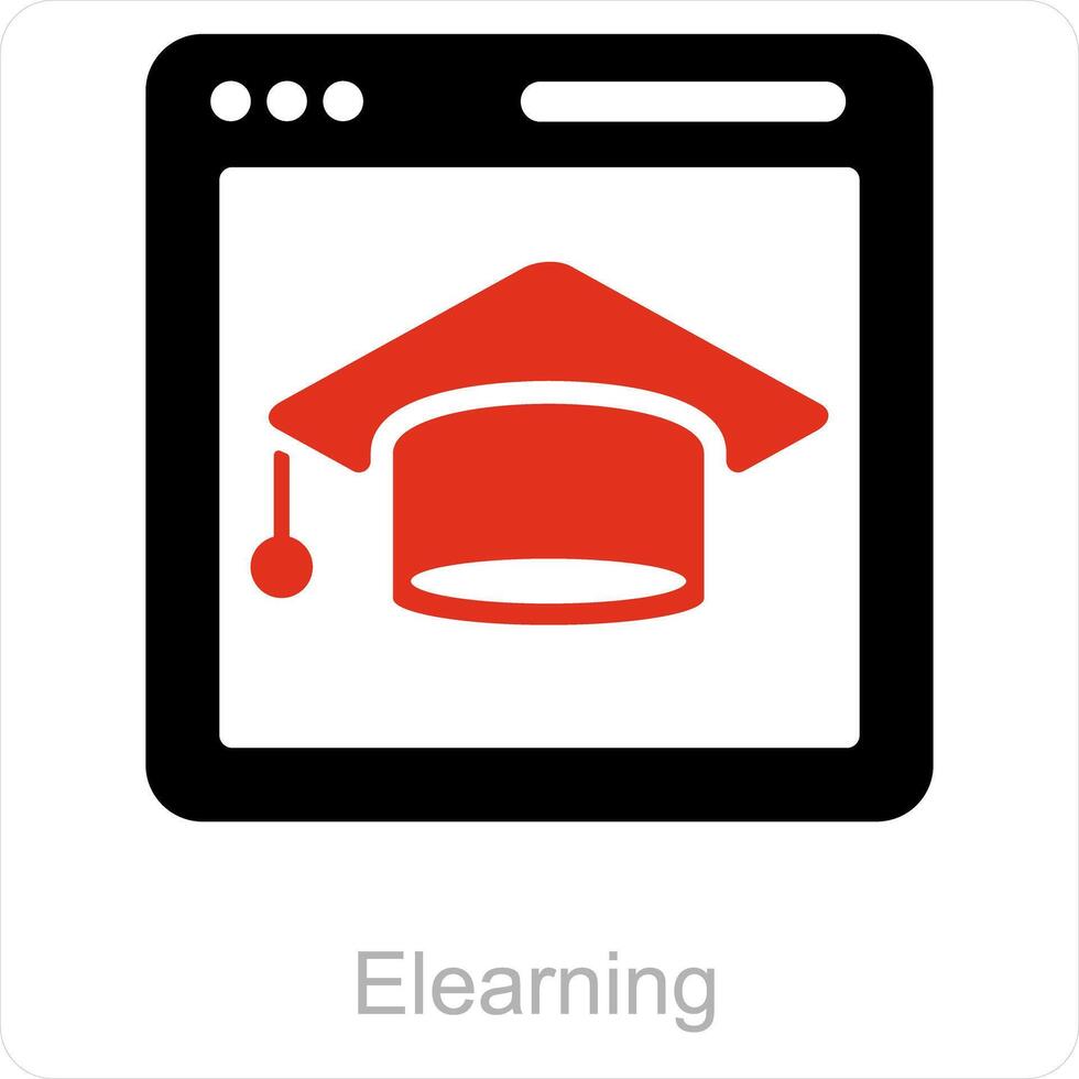 E Learning and education icon concept vector