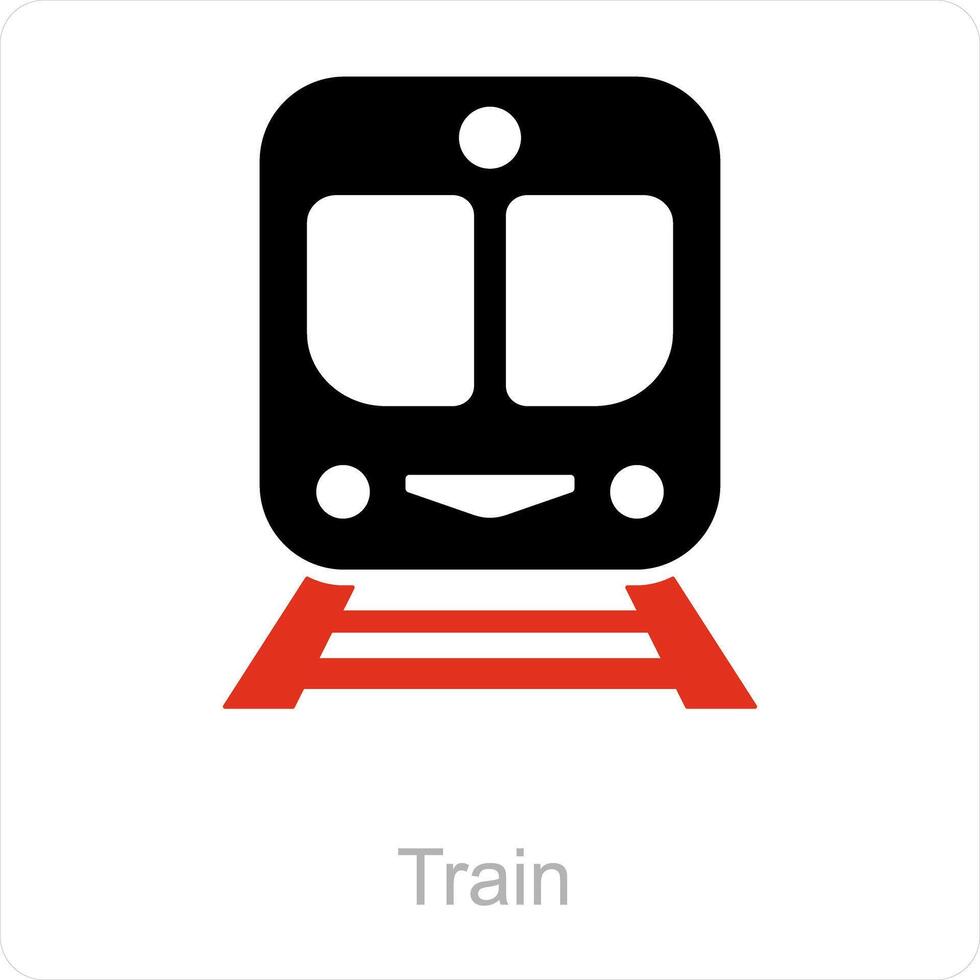 tren y carril icono concepto vector