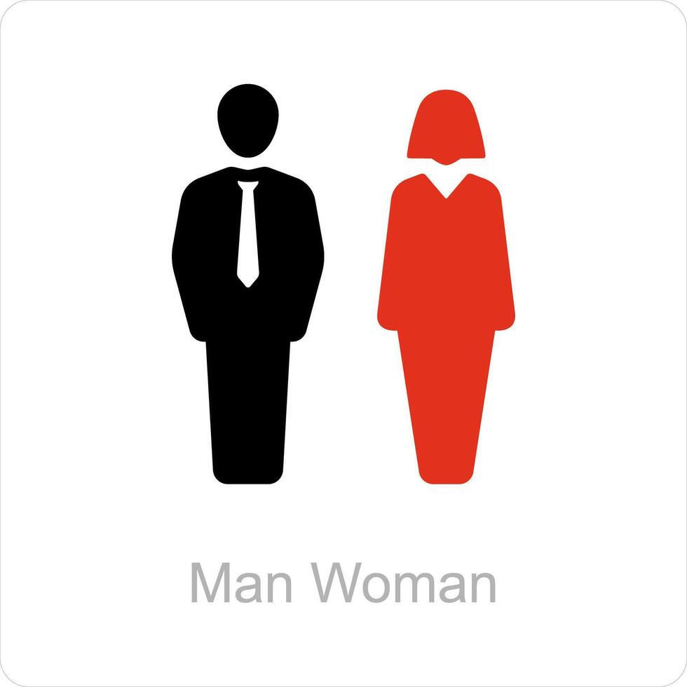 hombre mujer y hombre icono concepto vector