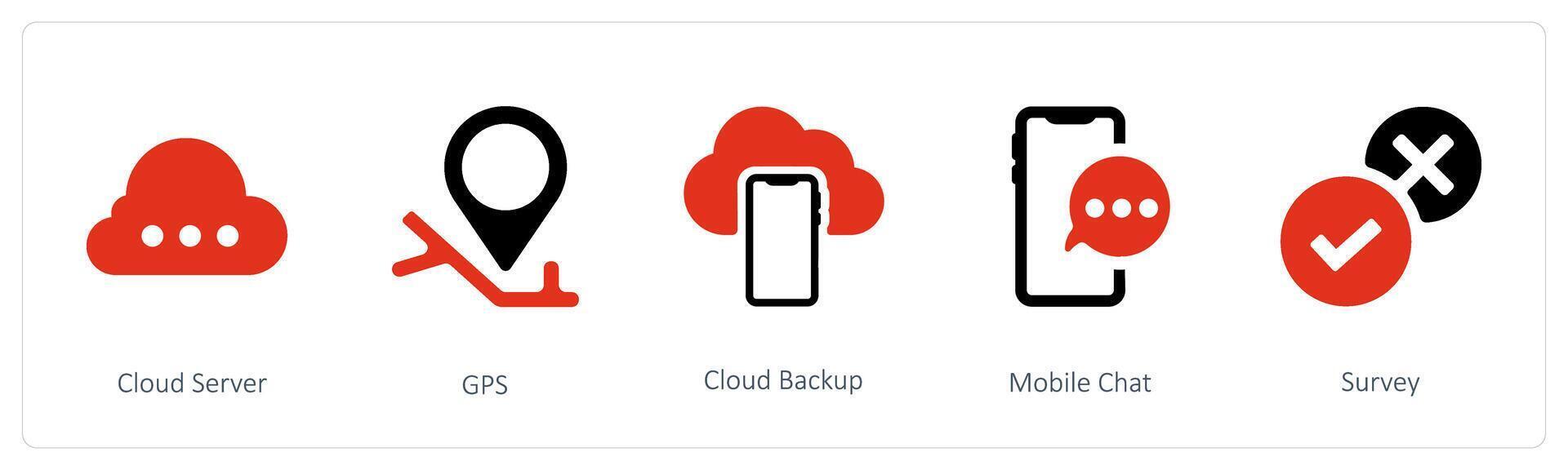 Cloud Server and  Cloud Backup vector