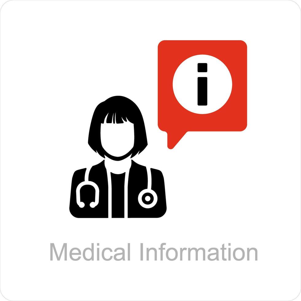 médico información y informacion icono concepto vector