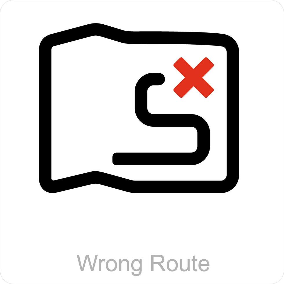 wrong route and error icon concept vector