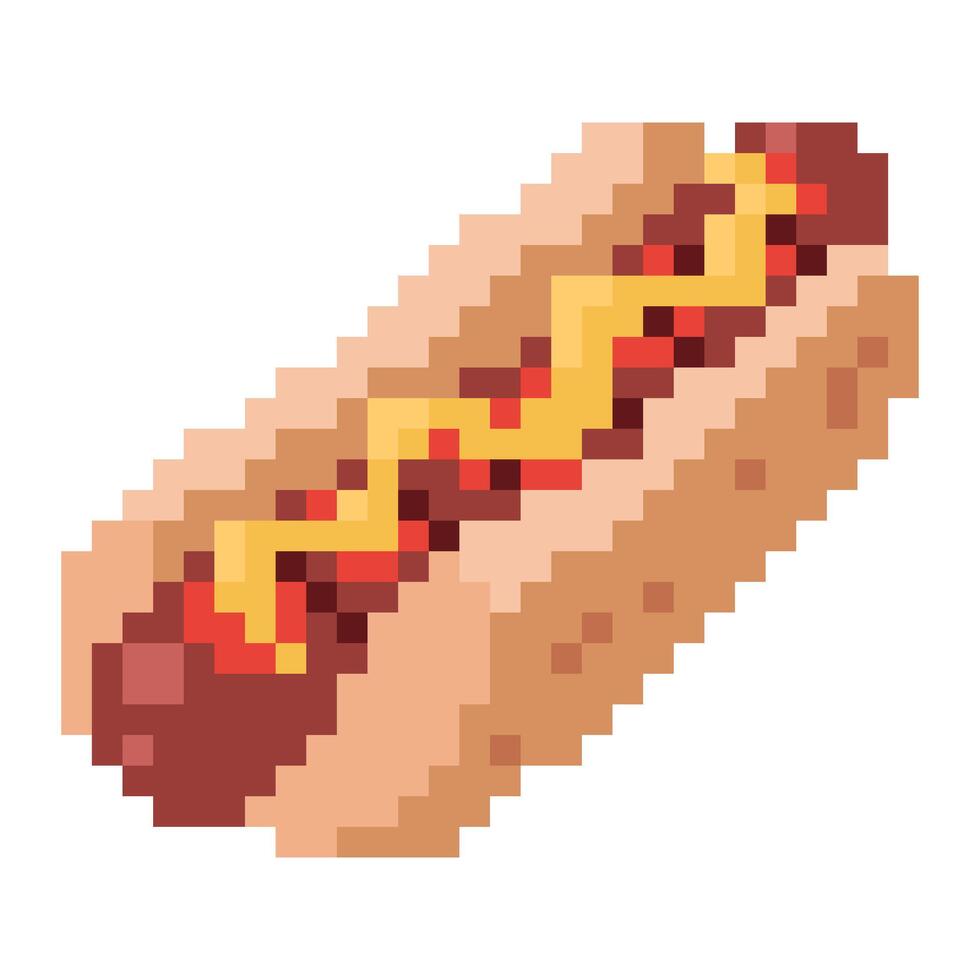 32 bit hot dog pixel vector