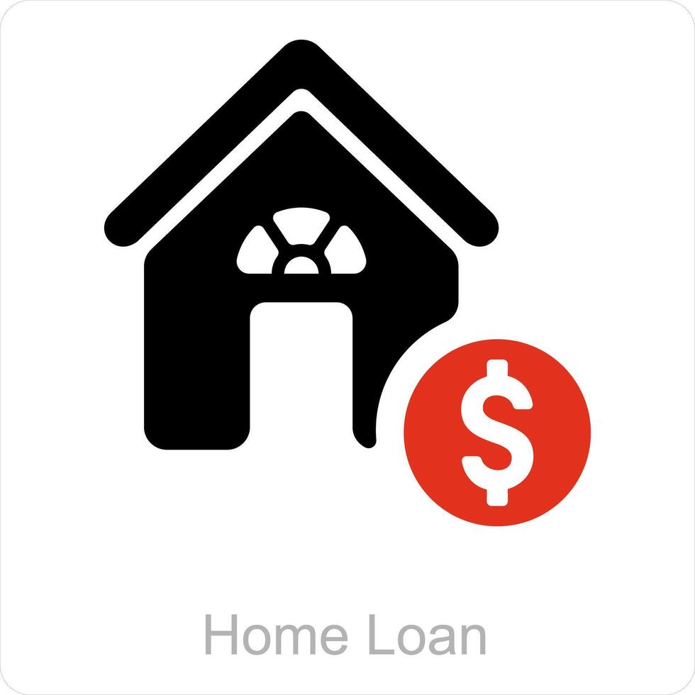 home loan and home loan icon concept vector