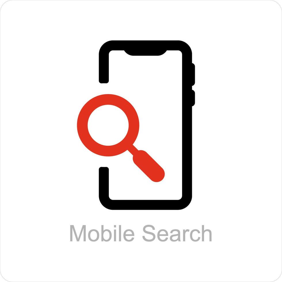 Mobile Search and web icon concept vector