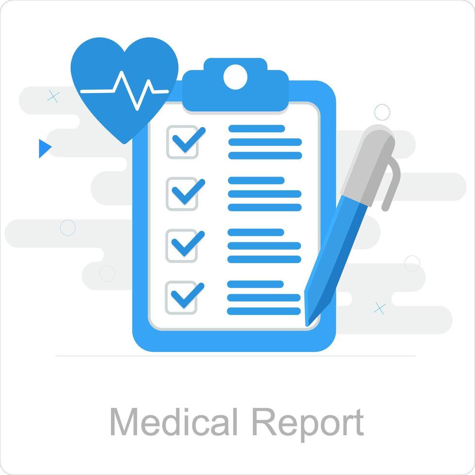 Medical Report and chart icon concept vector