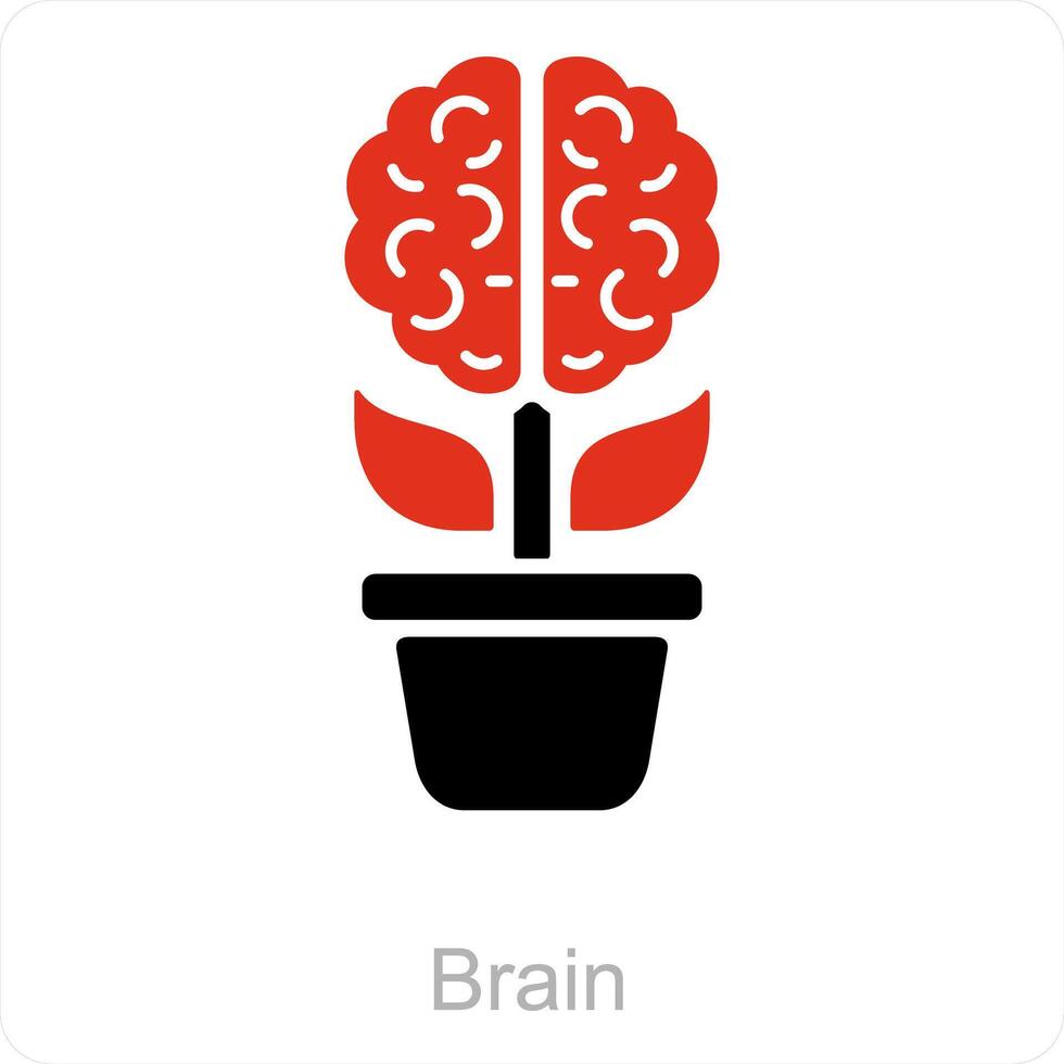 Brain and career icon concept vector