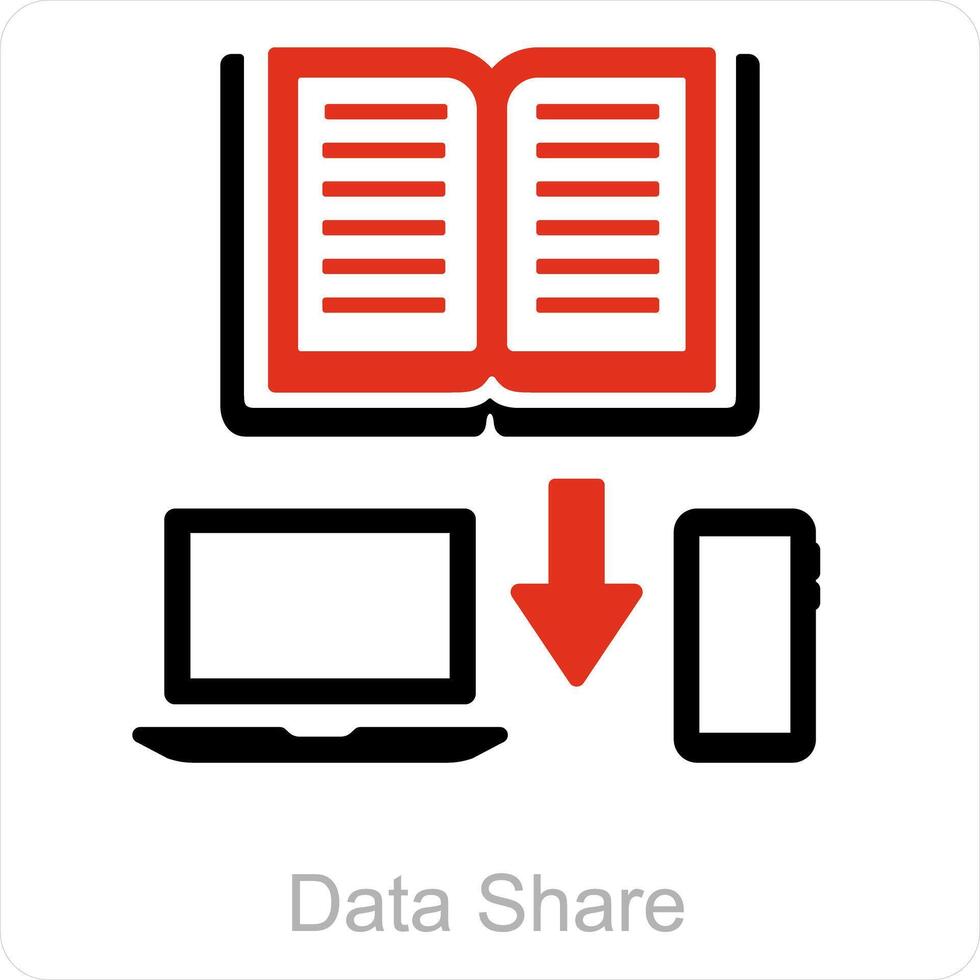 Data Share and education icon concept vector