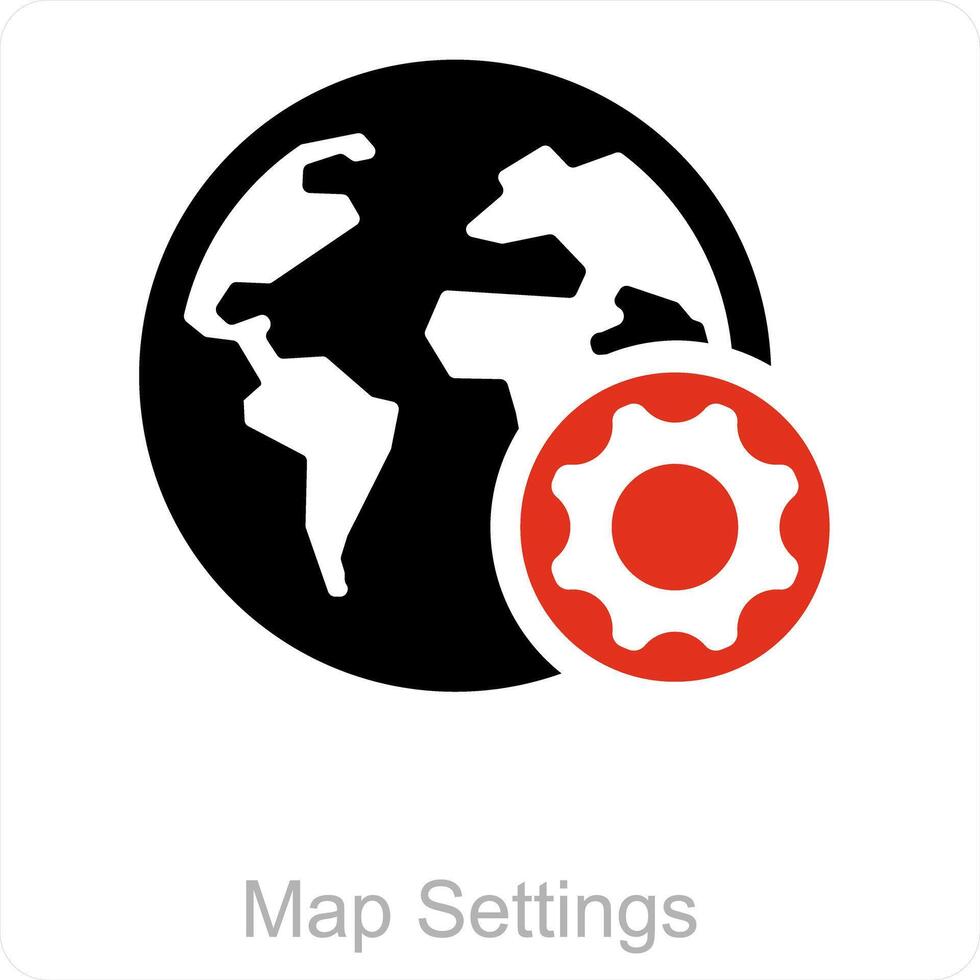 map setting and global setting icon concept vector