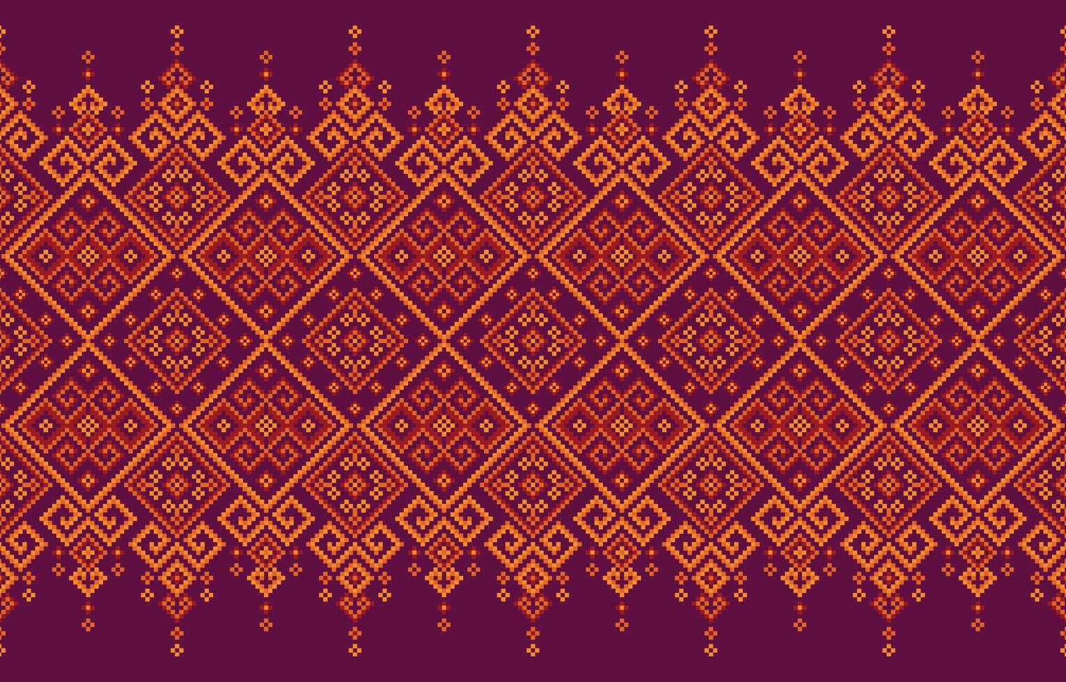 Ethnic geometry pattern retro textile ikat vector graphic pattern beautiful background design by retro geometric indian fabric colorful ornament african print  aztec cross-stitch cross carpet.