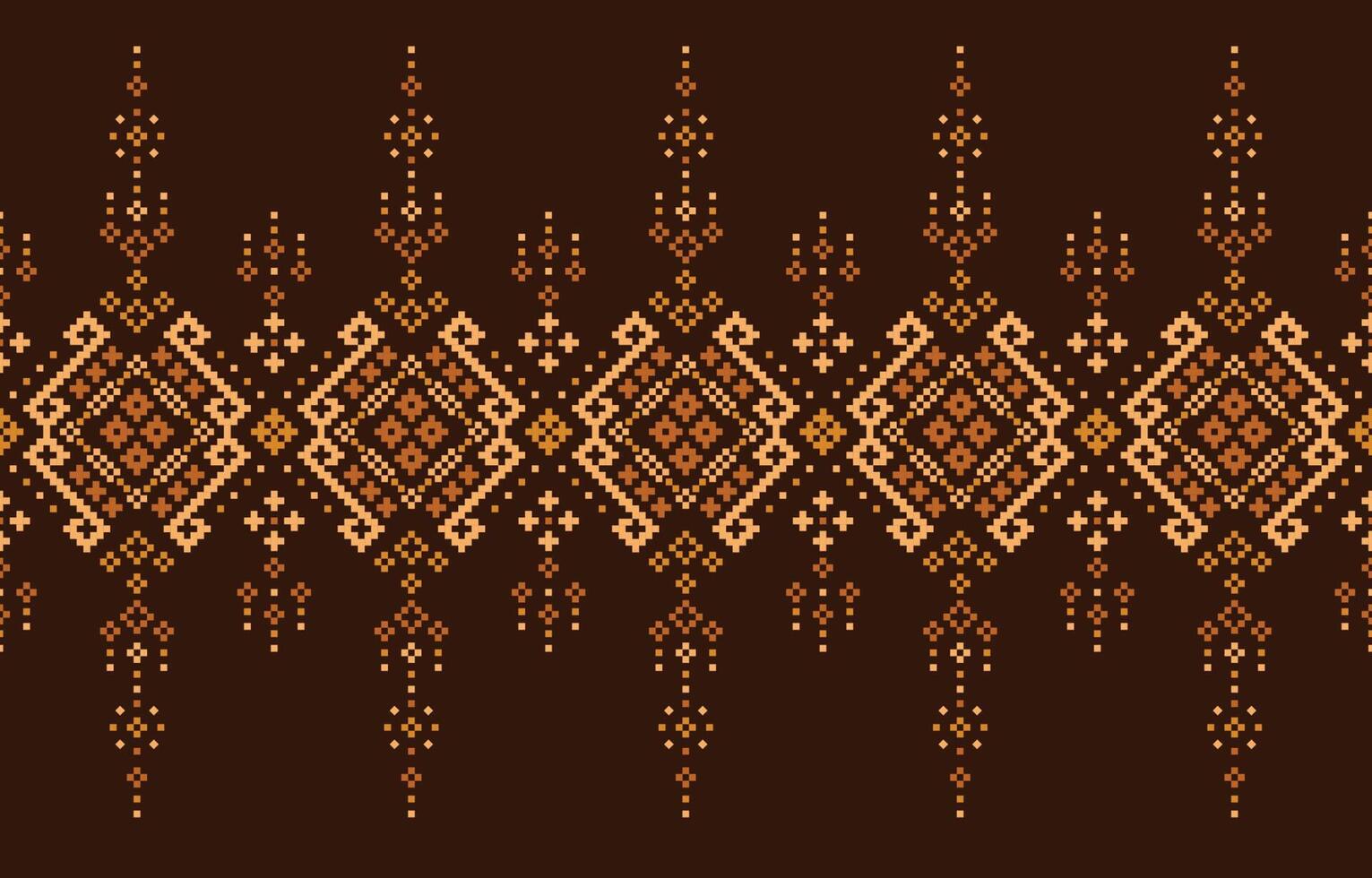 Ethnic geometric pattern. Cross-stitch motif boho retro textile ikat vector graphic design
