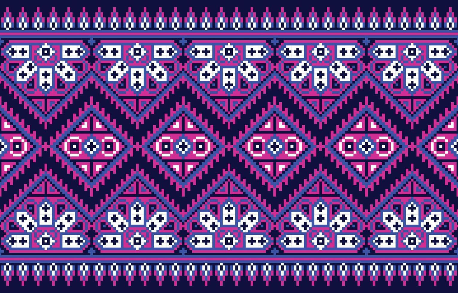 Cross Stitch ethnic fabric patterns.  Pixel pattern . Abstract,vector,illustration.Design for  Saree,Patola,Sari,Dupatta,Pixel,Ikat,texture,clothing,wrapping,decoration,carpet. vector