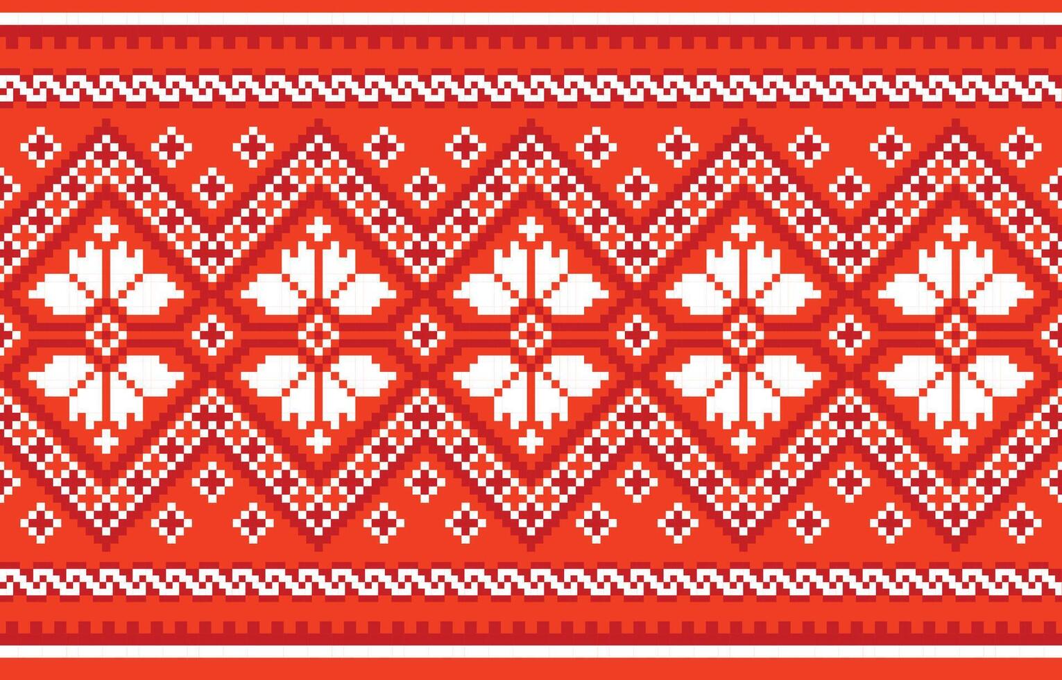 Cross Stitch pattern. Geometric fabric patterns. Pixel pattern,Abstract,vector,illustration.Design for Saree,Patola,Sari,Dupatta,Cross Stitch,Ikat,texture,clothing,wrapping,decoration,carpet. vector