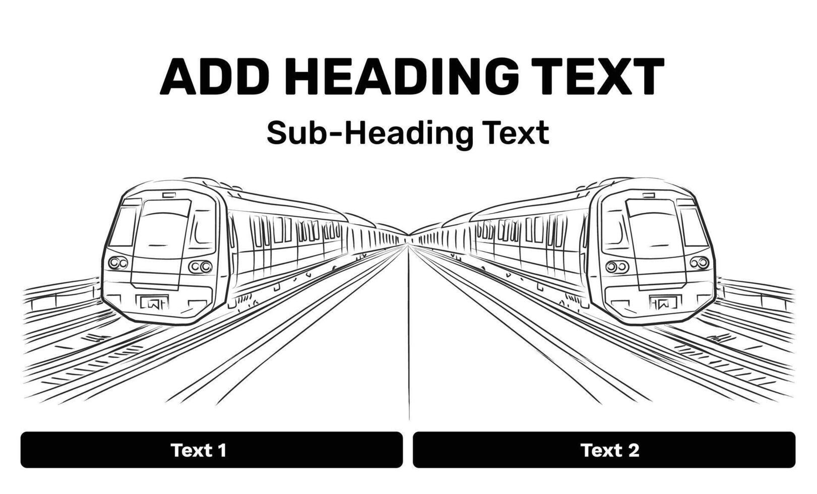 metro tren vector ilustración bosquejo en negro líneas