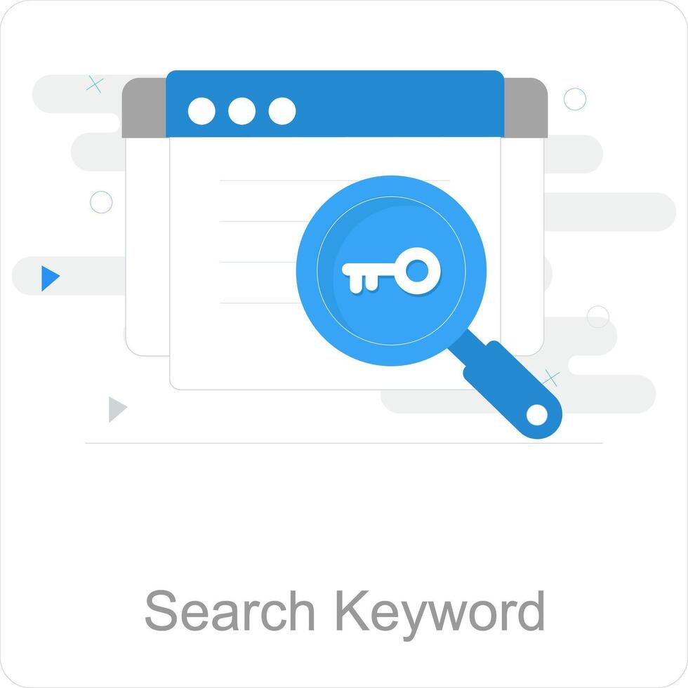 buscar palabra clave y buscar icono concepto vector