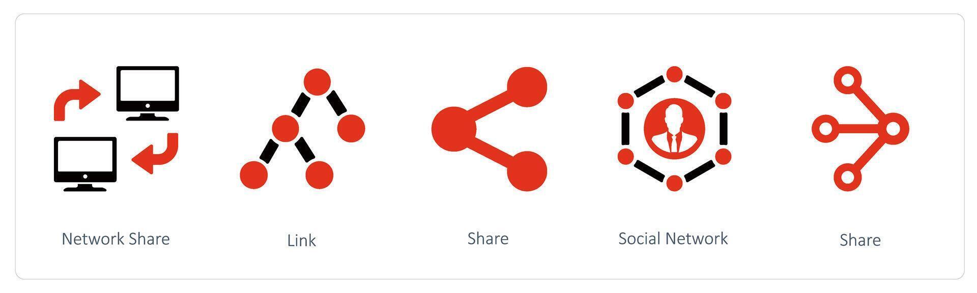 network share, link and share vector