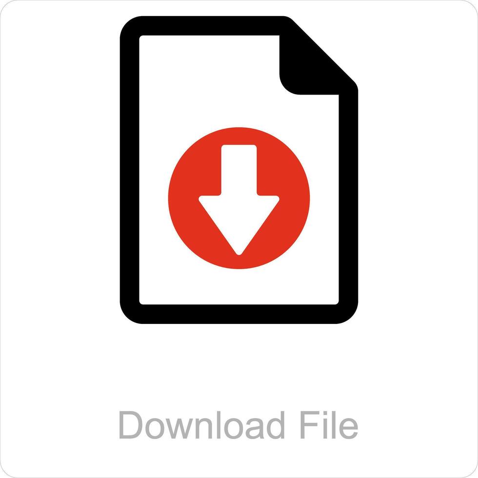 Download File and download icon concept vector